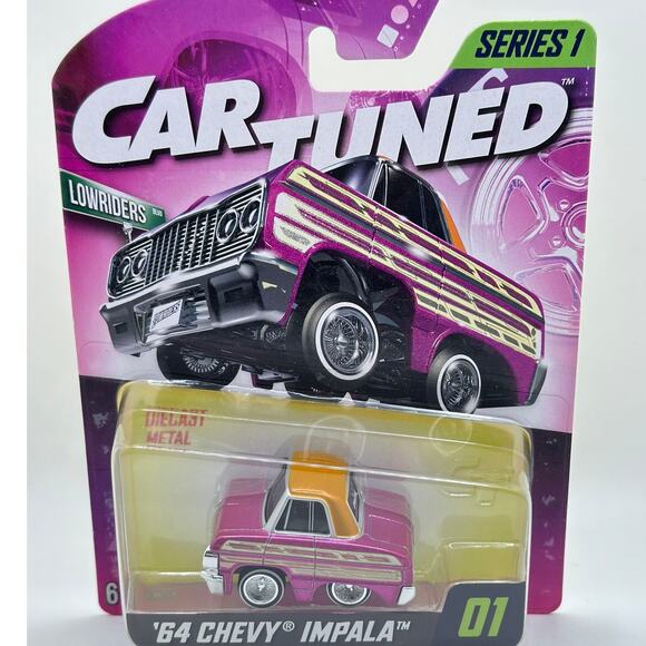 Car Tuned Series 1 1964 Chevy Impala #01 Pink & Gold NEW - Picture 1 of 2